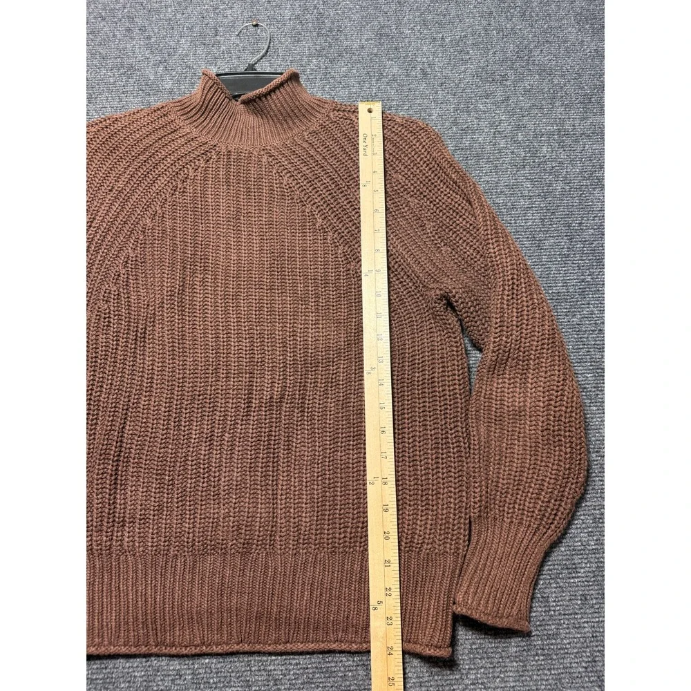 J.Crew Sweater Women XS Brown Excellent Mock Neck‎ Ribbed Knit Raglan